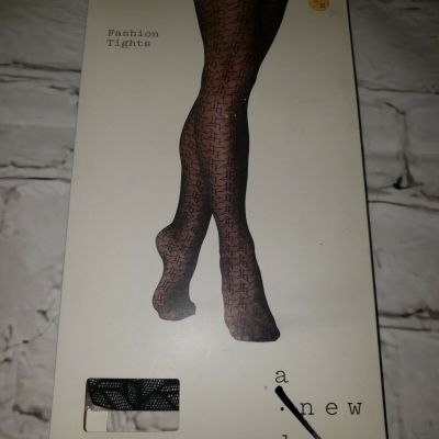 A New Day Black Fashion Tights Diamond Geometric Womens Size Small / Medium